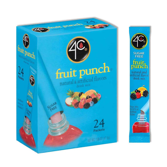 4C Powder Drink Mix Stix – Sugar-Free Hiking and Gym Hydration Packets for Active Lifestyles, 24 Single-Serve