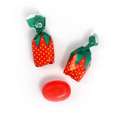 Hampton Popcorn & Candy Company Strawberry Bon Bons Hard Candy – Lunchbox Snack for Kids, Individually Wrapped Strawberry Chewy Candy 1 lb