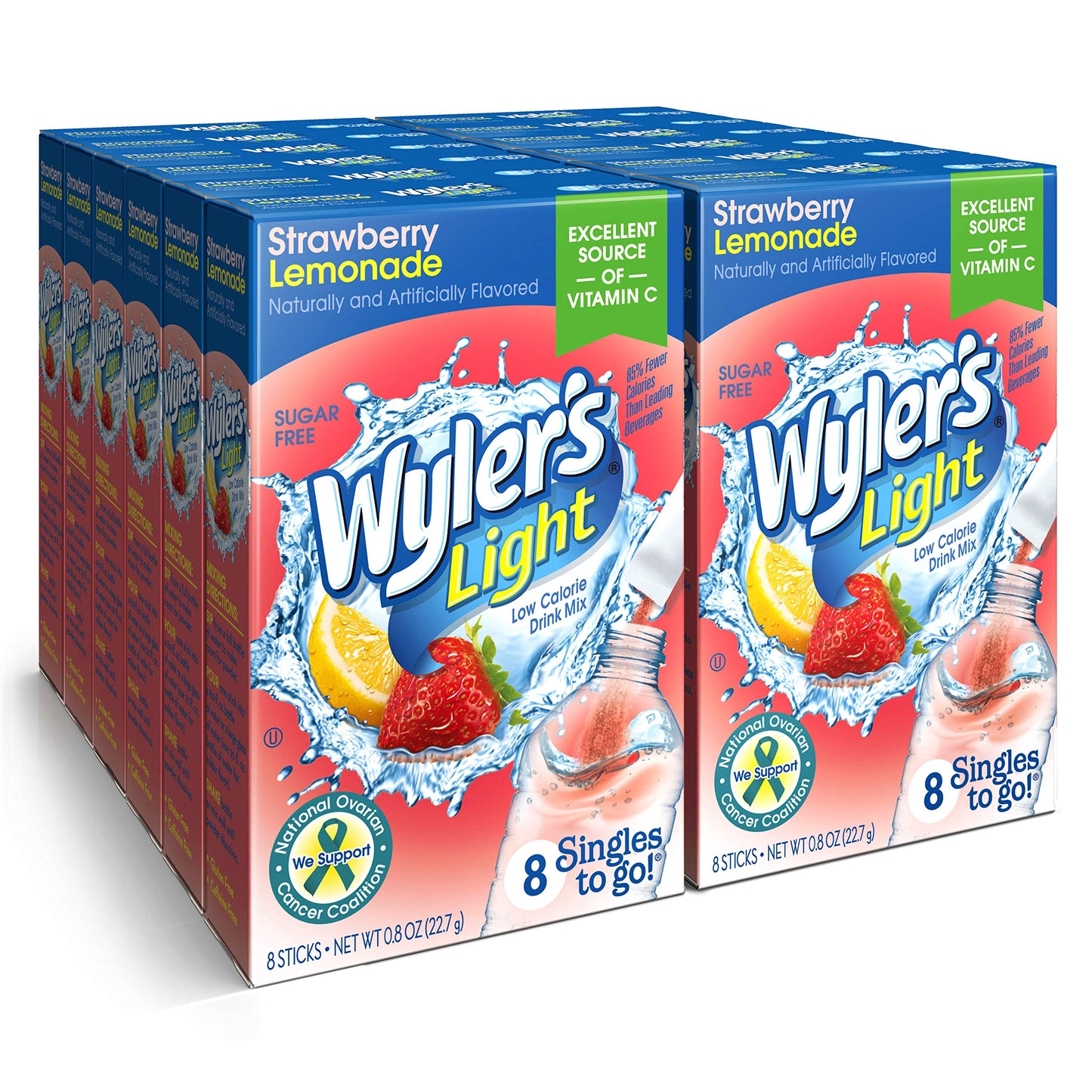 Singles Tо Go Powder Packets, Wаter Drink Mix, Strawberry Lemonade, 96 Singlе Servings (Pack of 12) Strawberry Lemonade