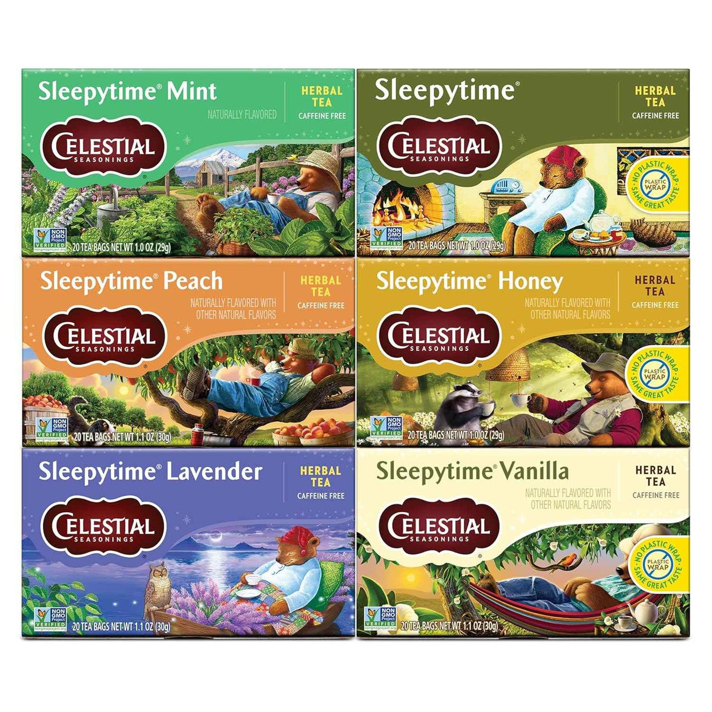 Celestial Seasonings 6-Flavor Tea Sampler – 120 Bags for Daily Household Use, Safe for Pregnant Women and Children