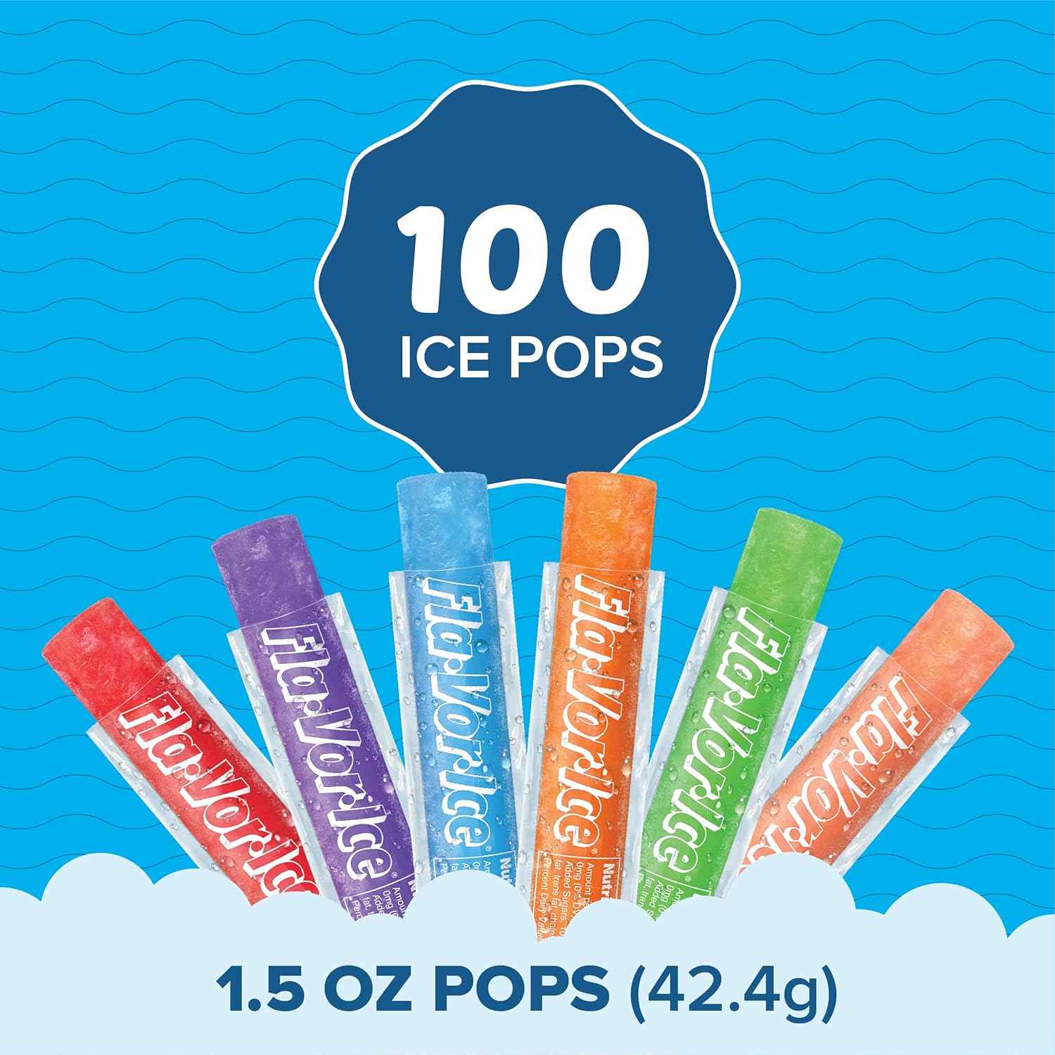 Fla-Vor-Ice Bulk Popsicle Pack – Backyard BBQ and Patio Party Crowd-Pleaser, 6 Assorted Flavors for Summer Hosting, 100 Count