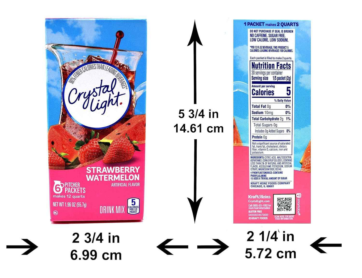 Crystal Light Strawberry Watermelon – Parent-Approved Flavored Water Packets for Children’s Lunches and Family Meals, 6 Single-Serves