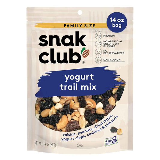 Snak Club Yogurt Trail Mix – Mindful Snacking Pantry Staple with No Artificial Colors, 3g Protein per Serving, 14 oz