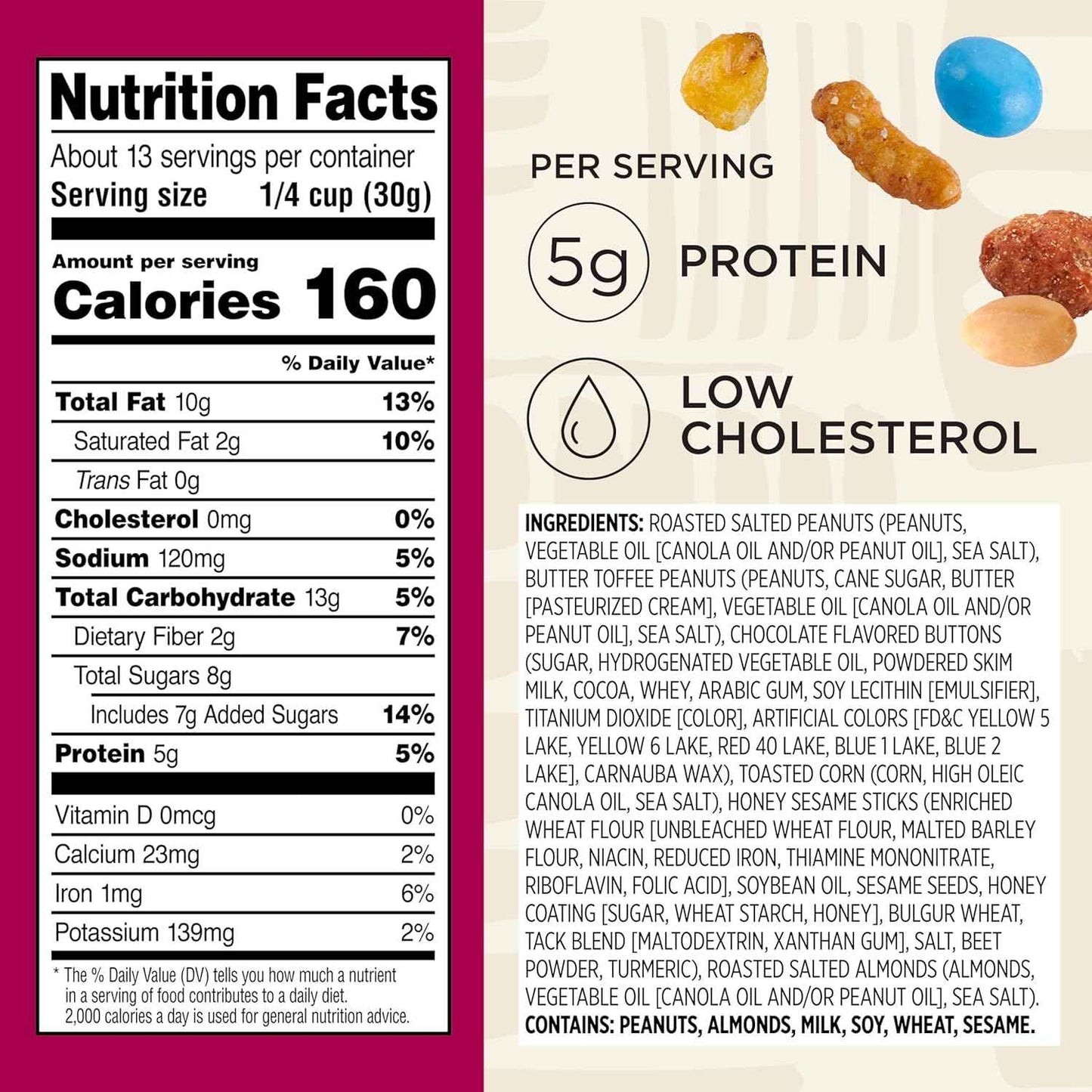 Snak Club Sweet & Salty Trail Mix, Family Size – Hiking Trail Snack for Active Adults, Resealable 14 oz Pouch