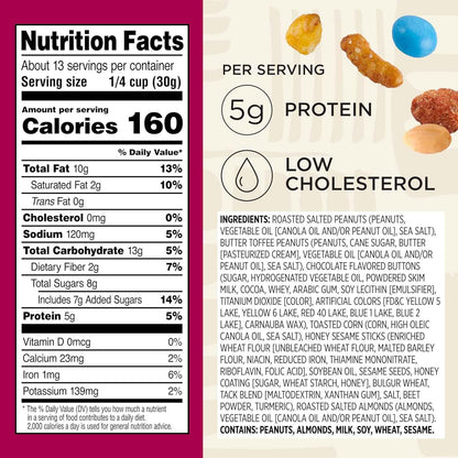 Snak Club Sweet & Salty Trail Mix, Family Size – Hiking Trail Snack for Active Adults, Resealable 14 oz Pouch