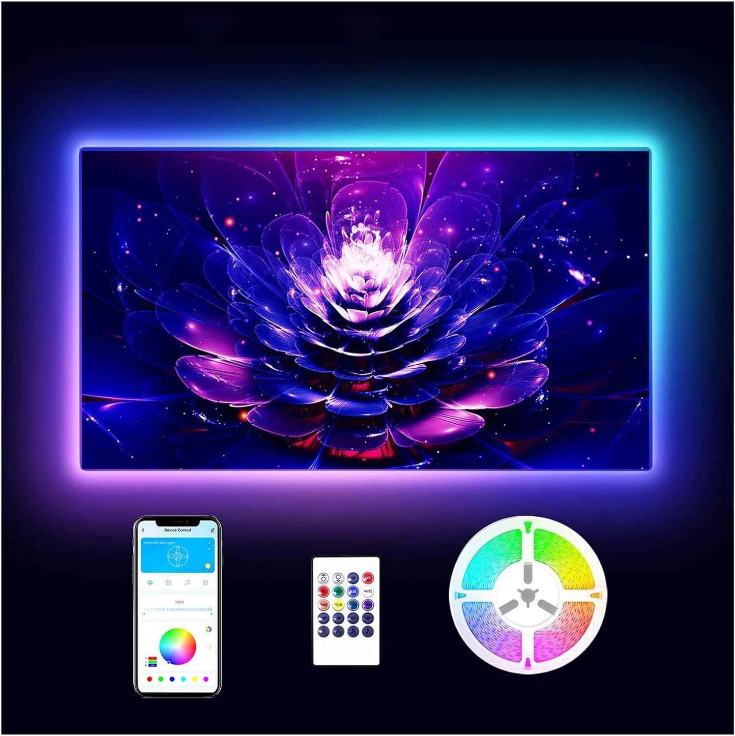 MINGER LED TV Backlight Strip – Cozy Living Room Ambient Lighting for 55-75 Inch Screens