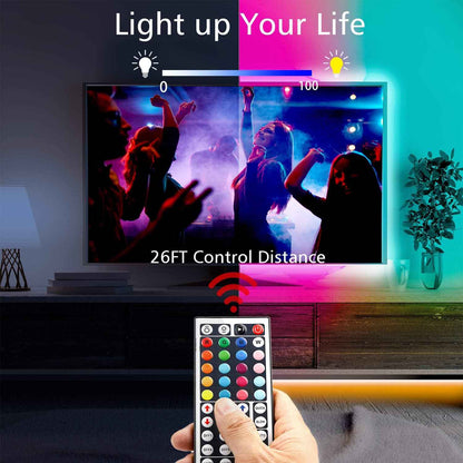 dalattin 50ft LED Light Strip Kit for Living Room and Ceiling, RGB 5050 Ambient Home Decor with 44 Key Remote