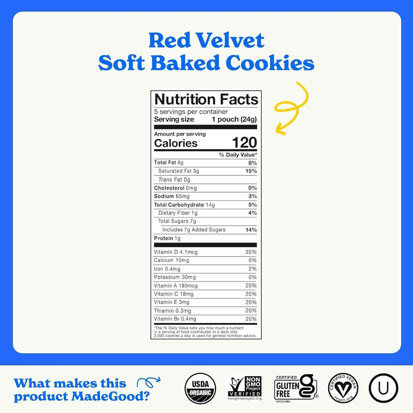 MadeGood Red Velvet Soft-Baked Cookies – Allergy-Free School Lunchbox Treat for Kids