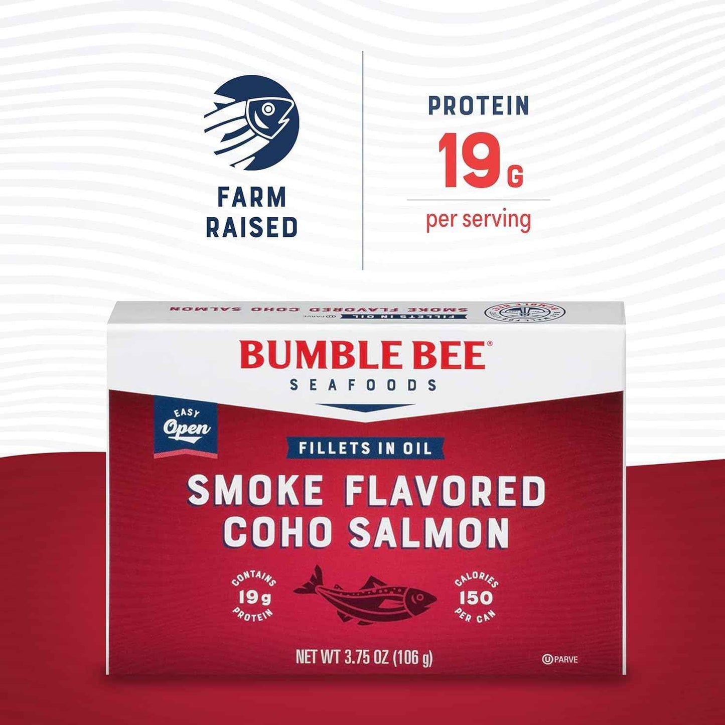 Bumble Bee Smoke Flavored Red Coho Salmon Fillets in Oil, 3.75 oz (Pack of 1) – Skinless Boneless Shelf-Stable Seafood for Keto Pantry and Clean Eating Routines