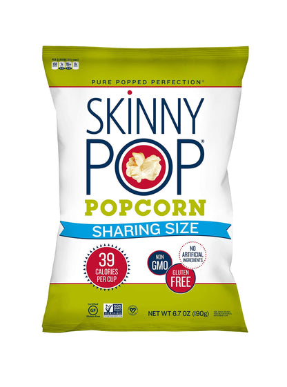 SkinnyPop Original Popcorn, Gluten Free, Vegan Popcorn, Non-GMO, Healthy Popcorn Snacks, Skinny Pop, 6.7oz Party Sized Bag