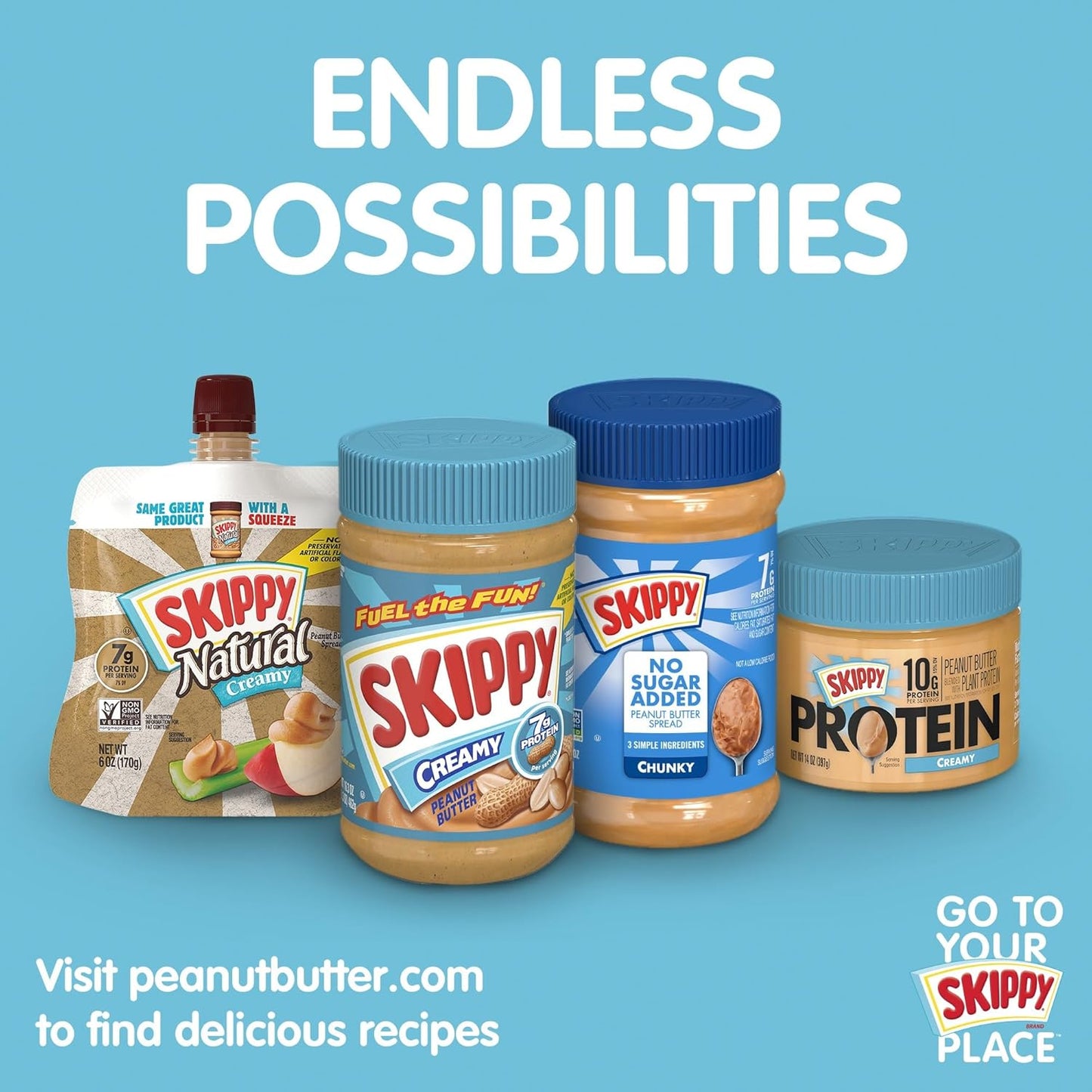 SKIPPY Natural Super Chunk Peanut Butter Spread – Clean Ingredient Pantry Staple for Health Conscious Homes, 40 oz Jar