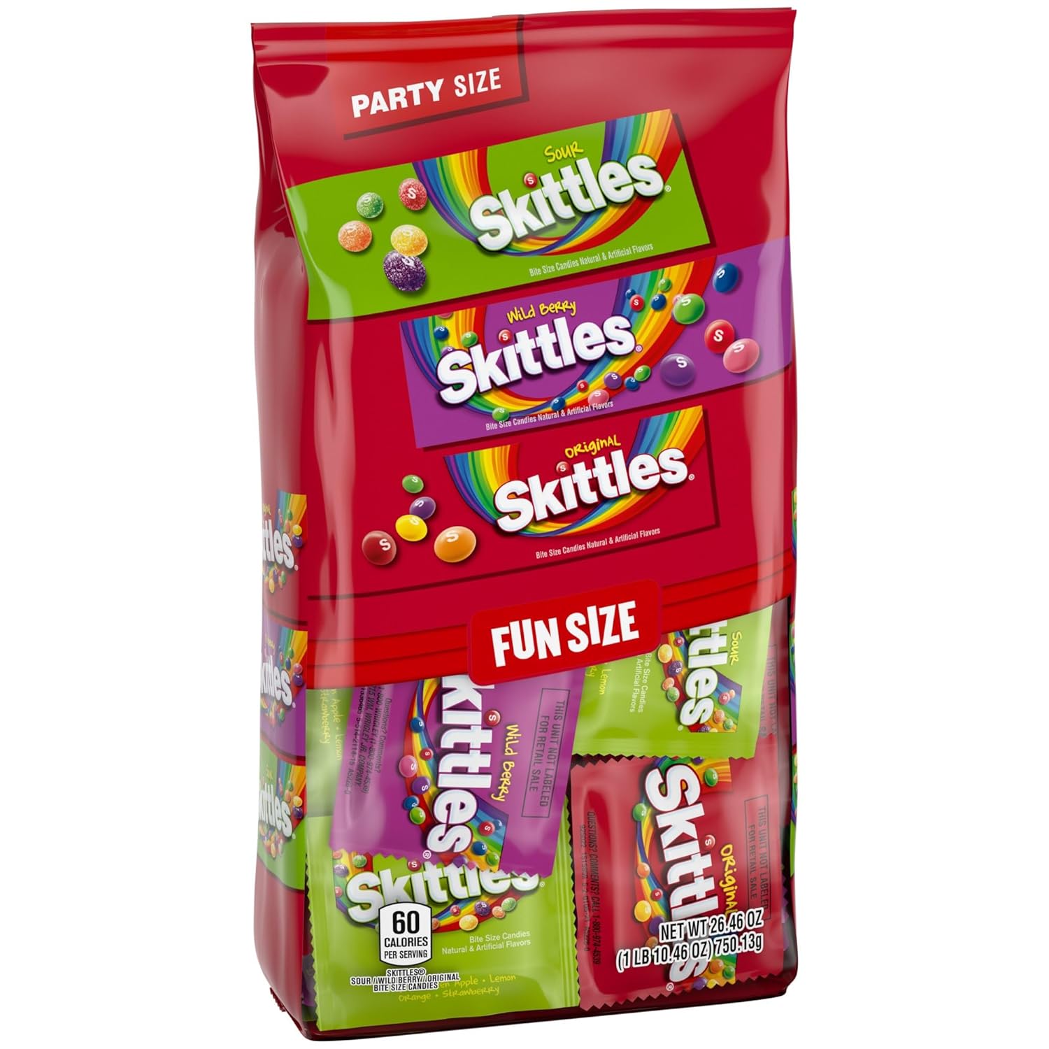 SKITTLES Assorted Candy Bulk Variety – Christmas Stocking Stuffer & Easter Basket Gift Pack, 95 Piece Count