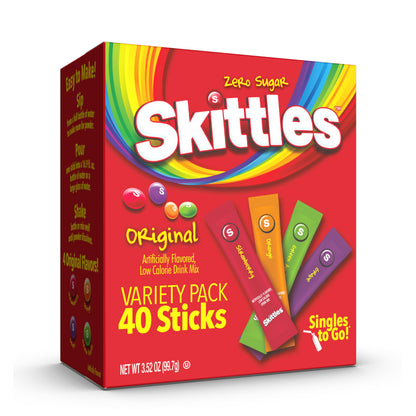 Skittles Singles To Go Variety Pack – Fun Stocking Stuffer and Care Package Gift for College Students and Teens