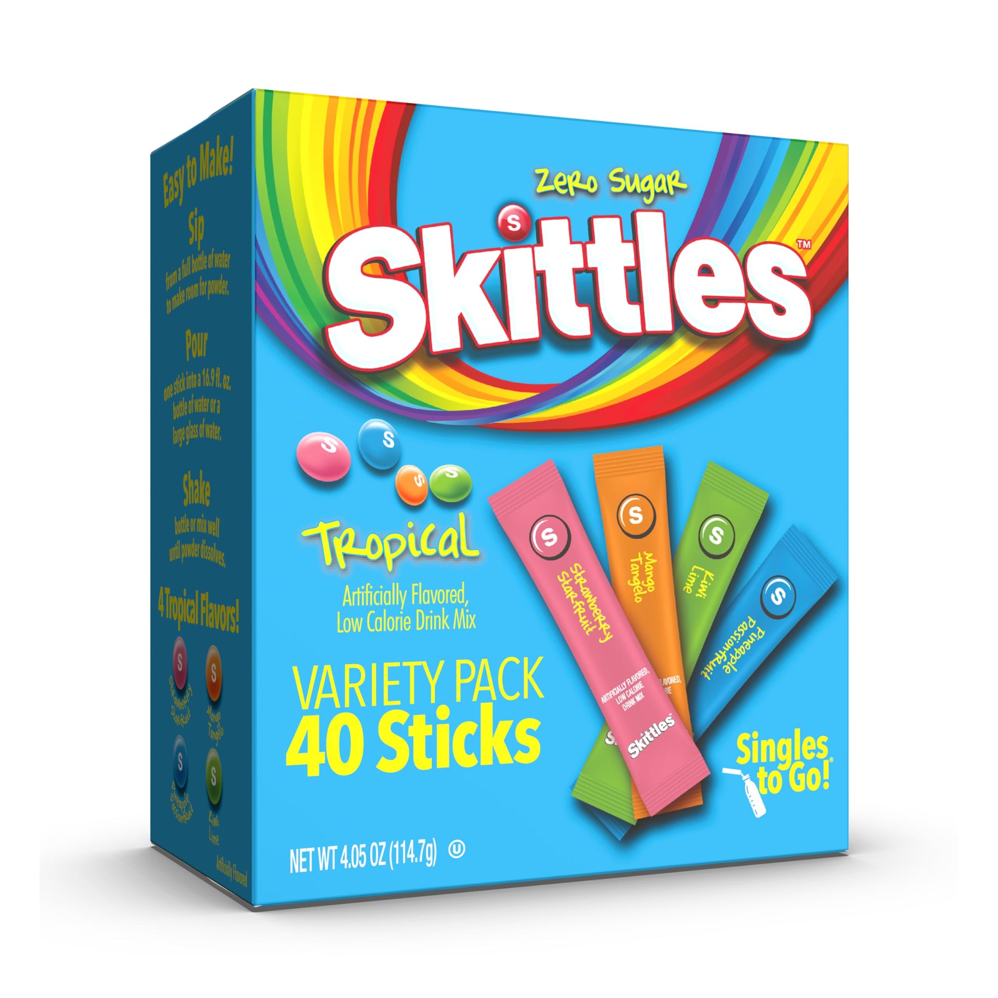 Skittles Singles To Go Variety Pack – Fun Stocking Stuffer and Care Package Gift for College Students and Teens