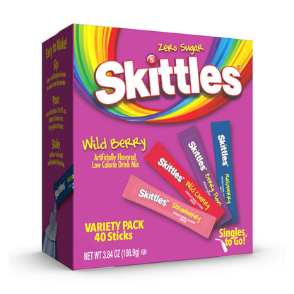 Skittles Singles To Go Variety Pack – Fun Stocking Stuffer and Care Package Gift for College Students and Teens