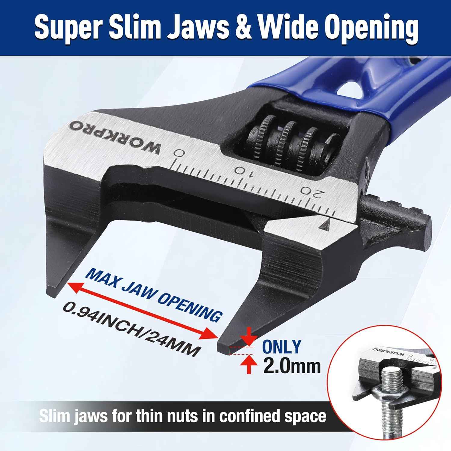 WORKPRO 4-Inch Stubby Adjustable Wrench – Practical Gift for DIYers, Mechanics, and Home Repair Enthusiasts