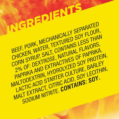 Slim Jim Smoked Meat Sticks – Portable Hiking and Camping Snack with 6g Protein, Mild Smoked, 14 Count