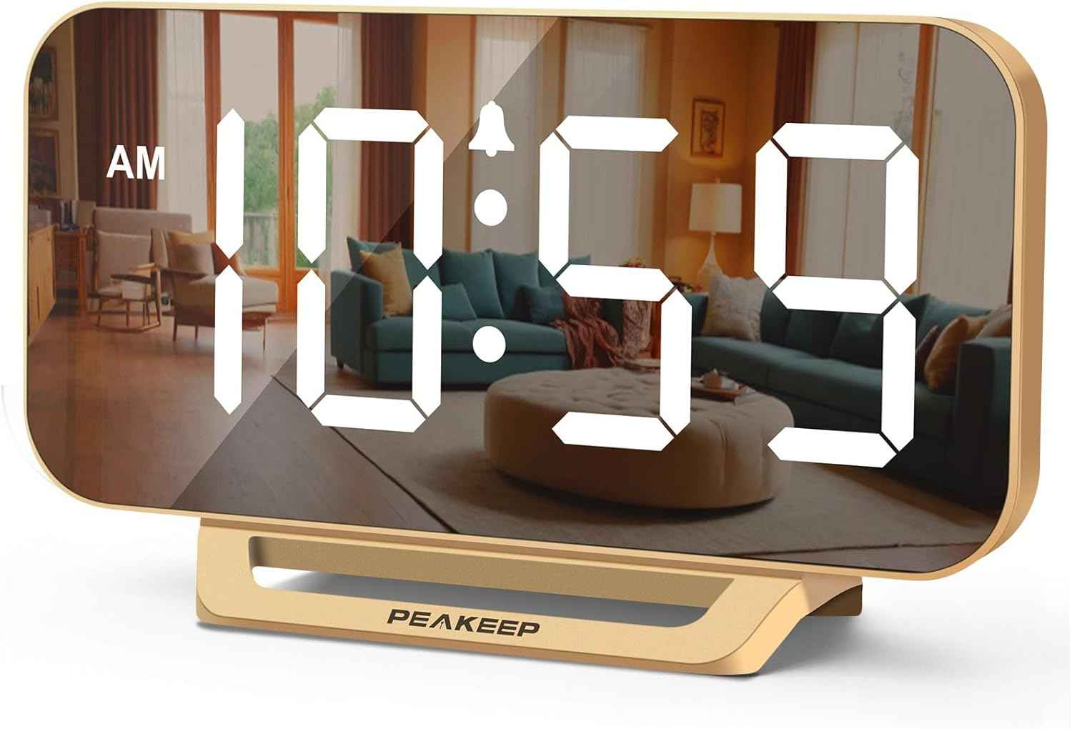 Peakeep Slim LED Clock – Study Room Timer and Alarm for Students with Loud 100 dB Wake-Up