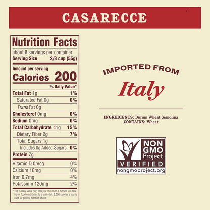 Rao's Homemade Casarecce Pasta, 16oz — Gourmet Birthday and Holiday Gift for Foodies Who Love Authentic Italian Cooking