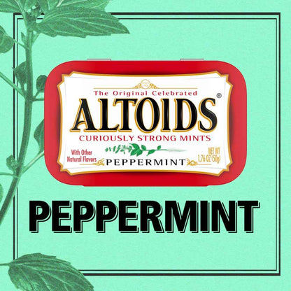 ALTOIDS Peppermint Mints – Travel-Sized Breath Freshener Tin for Cars, Airports, and Road Trips