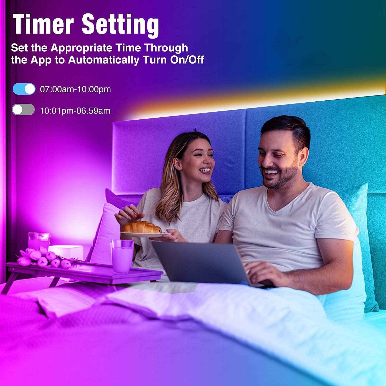 Lumistrip Smart LED Strip Lights – Bedroom Aesthetic RGB Mood Lighting with Music Sync and App Control