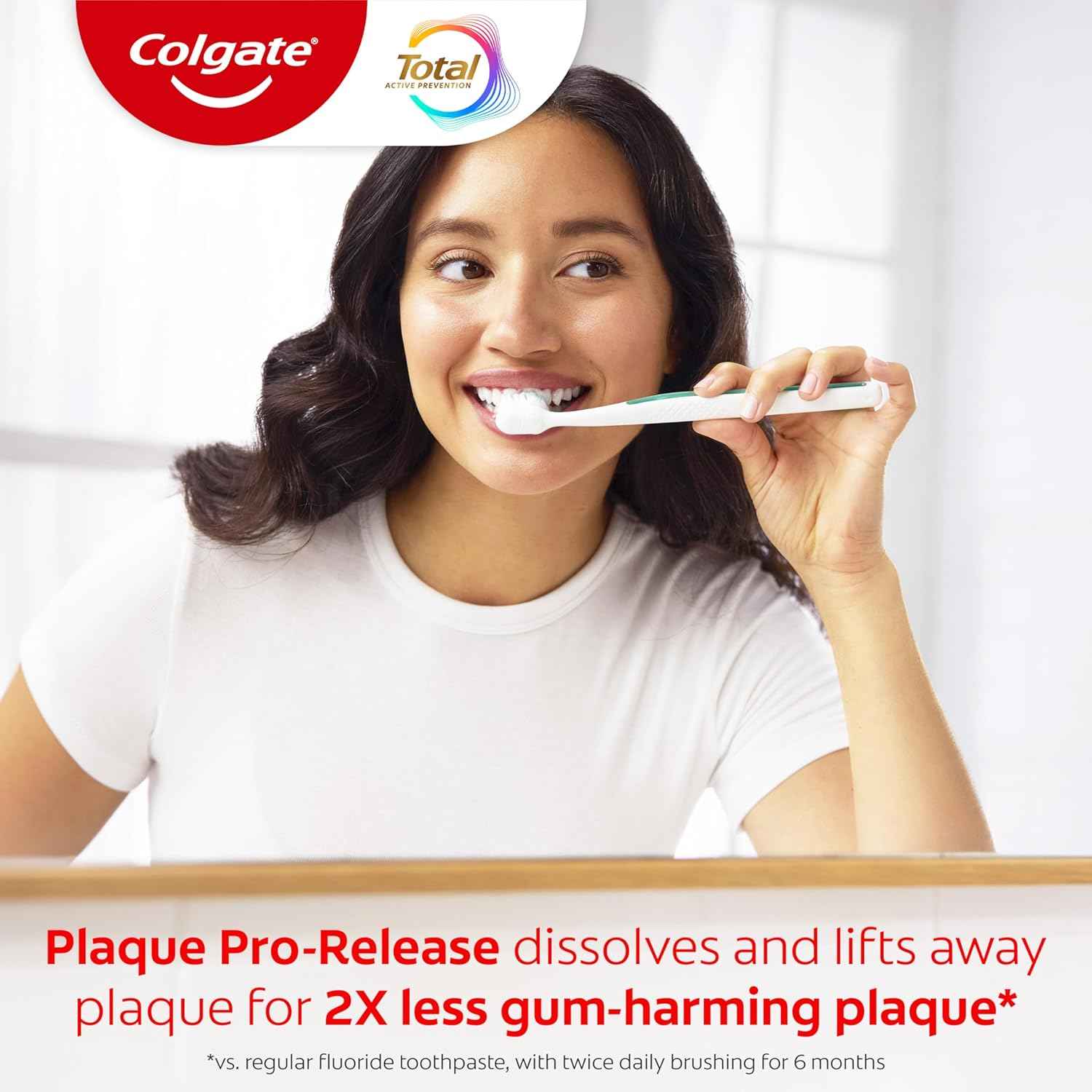 Colgate Total Plaque Pro Release Whitening Toothpaste – Clean Formula, One-Tube Solution for Gum & Whitening