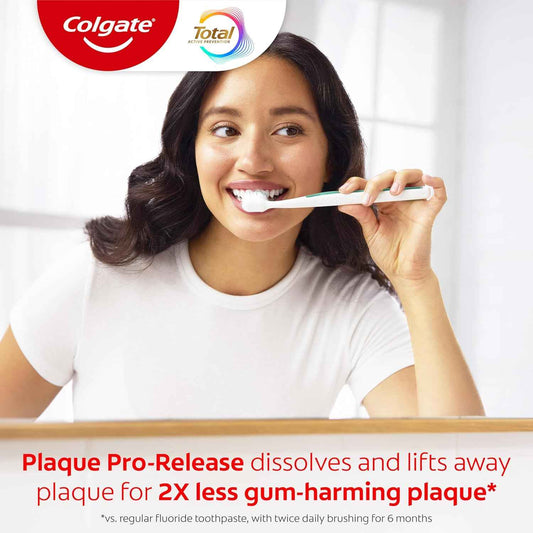 Colgate Total Plaque Pro Release Whitening Toothpaste – Clean Formula, One-Tube Solution for Gum & Whitening