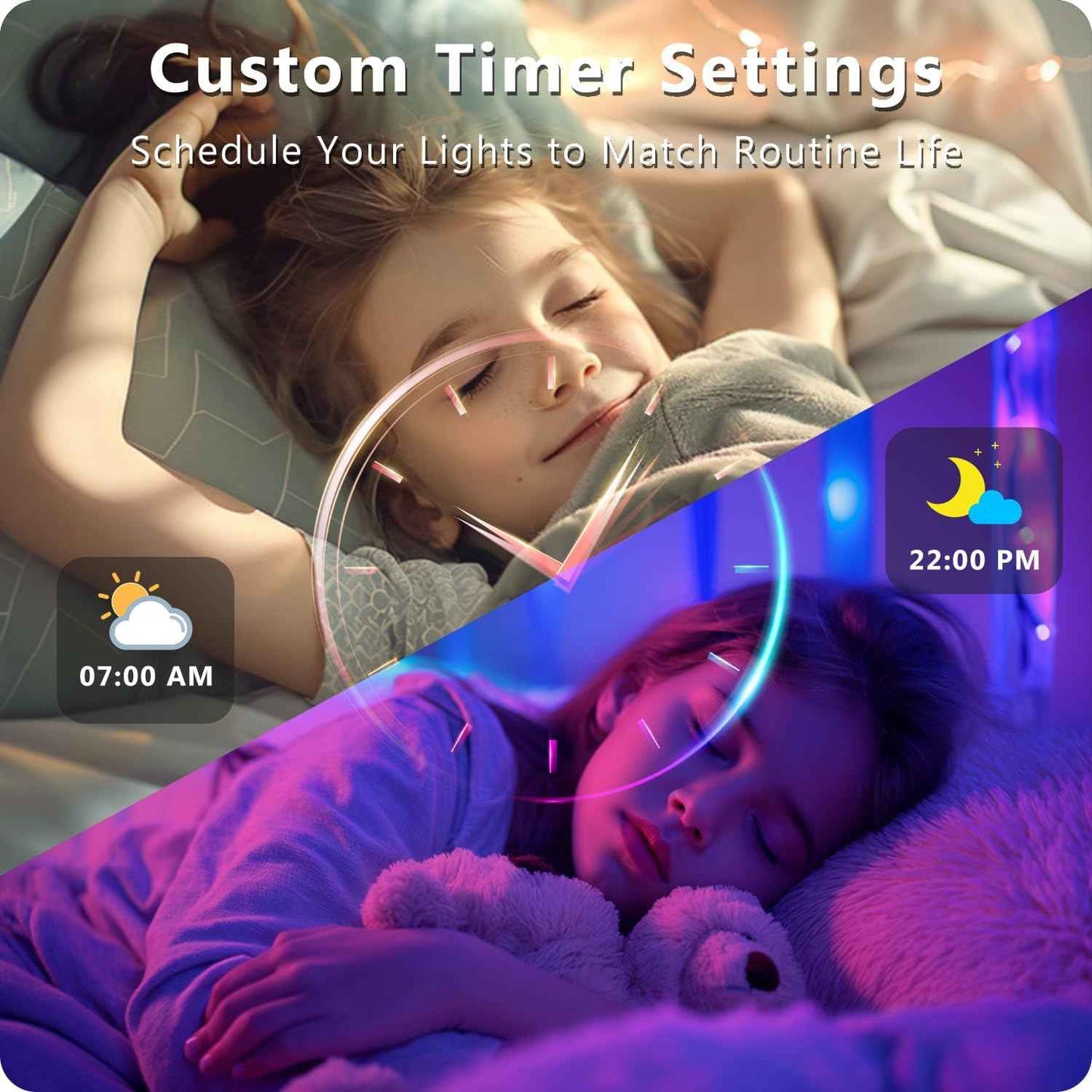 DAYBETTER Smart LED Light Strip with Bluetooth App and 44-Key Remote, Music Sync RGB Lights Holiday and Valentine's Day Gift for Him or Her
