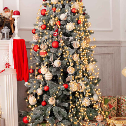 Lumastro Waterproof 400 LED Christmas Tree Lights with 16 Hanging Lines for Patio and Garden Holiday Gatherings