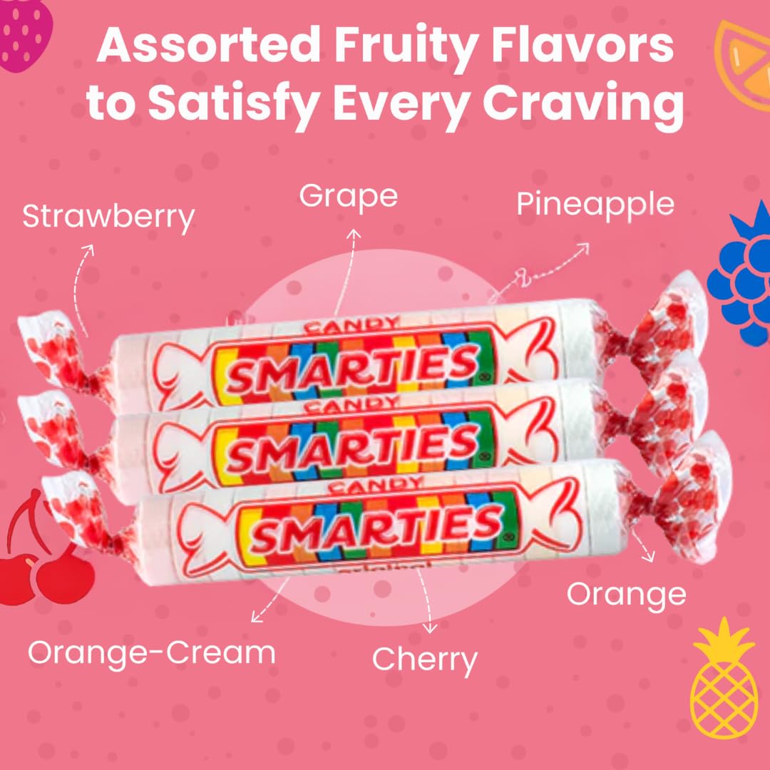 Smarties Candy Bulk Rolls – Allergen-Safe Halloween Candy for School-Age Kids, Peanut-Free Facility 5oz