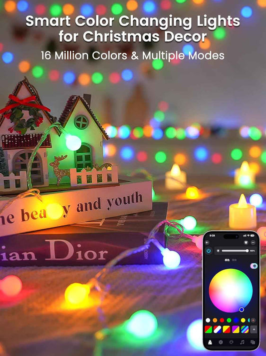 Lumify Home 46ft Waterproof Globe String Lights – Durable Patio and Garden Decor with App Control and IP44 Rating