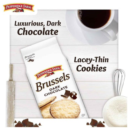 Pepperidge Farm Brussels Dark Chocolate Cookies – Hand-Crafted Artisan Treat for the Curated Coffee Bar, Premium Everyday Indulgence