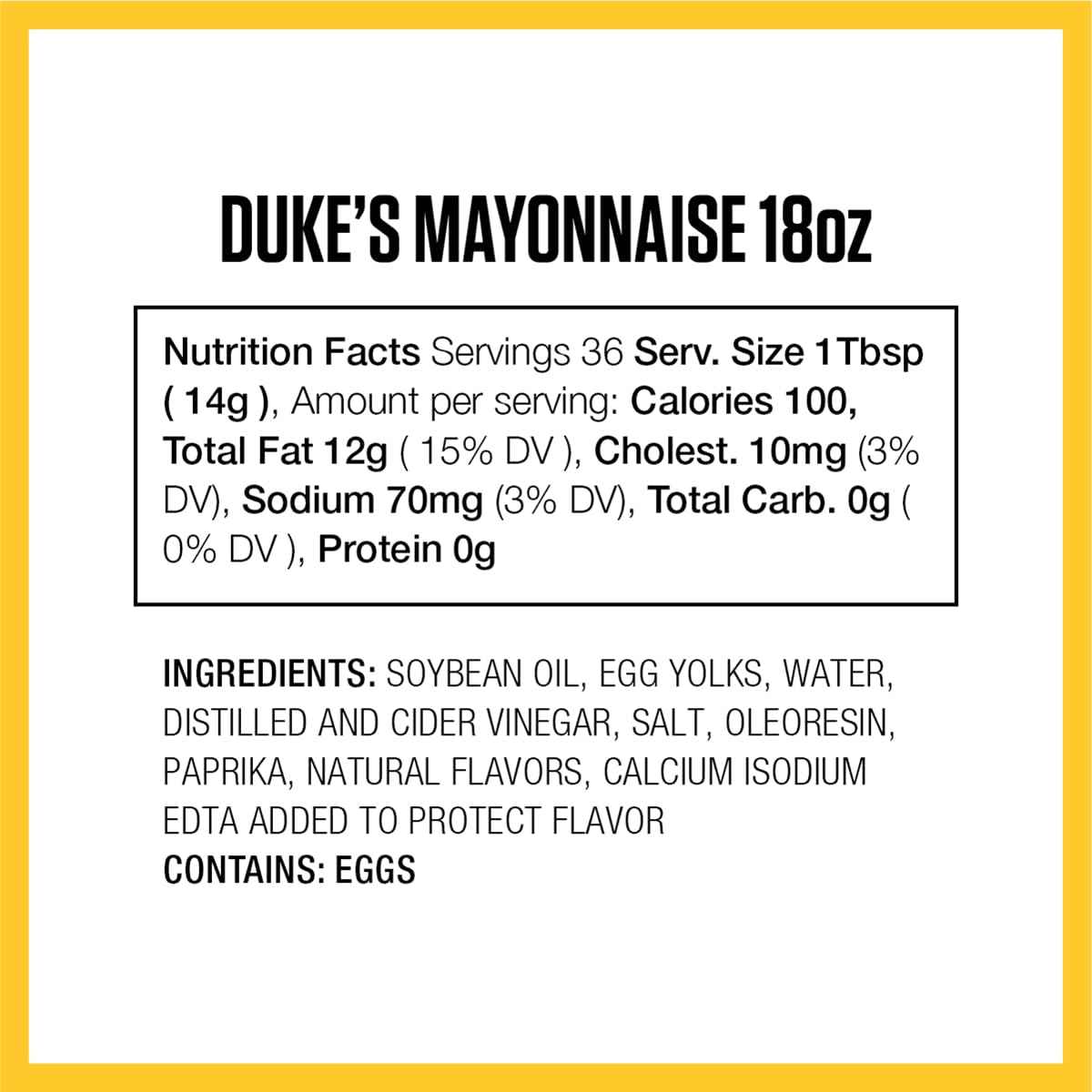 Duke's Real Mayonnaise Squeeze Bottle – Omega-3 ALA Source for Wellness-Focused Family Meals, 18 Ounce