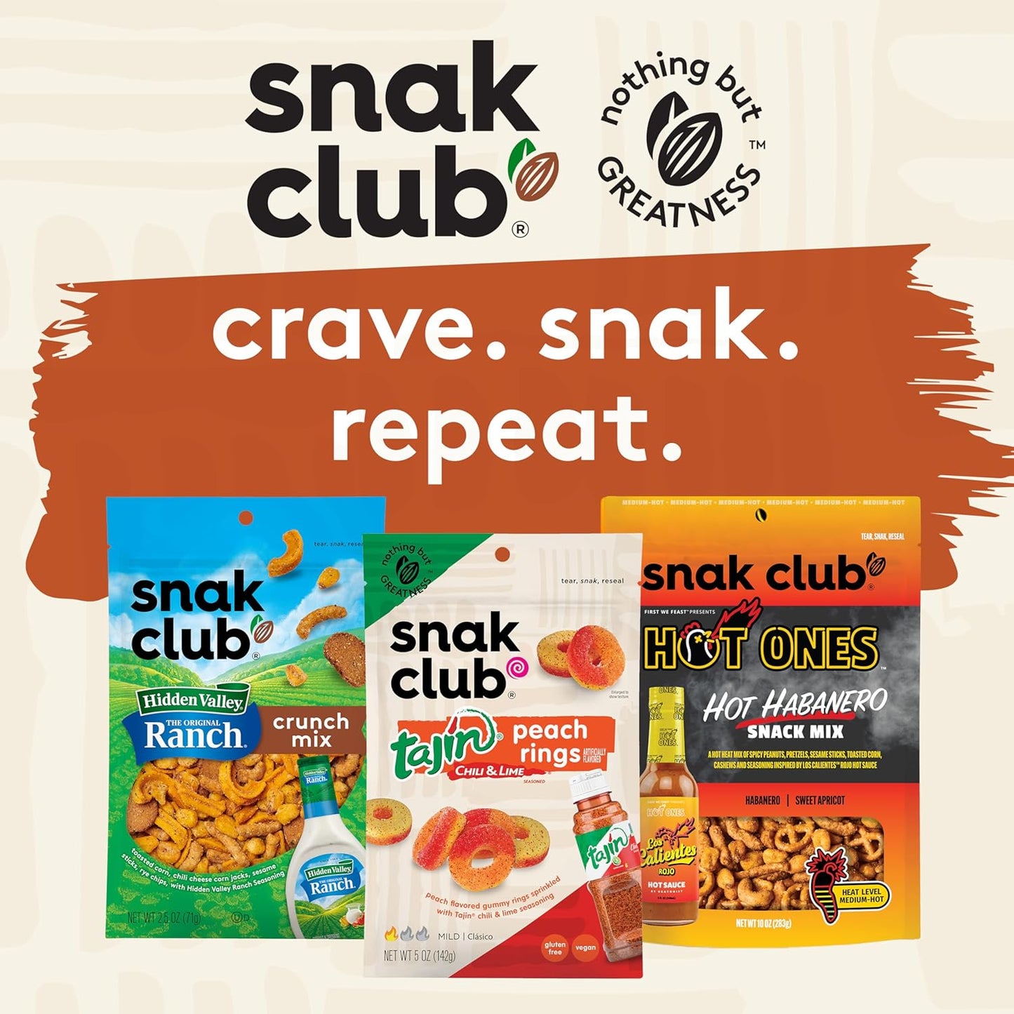 Snak Club Cajun Snack Mix – Family Friendly Lunchbox Add On with Sweet and Spicy Crunch Kids Love, 15 oz Resealable Pouch