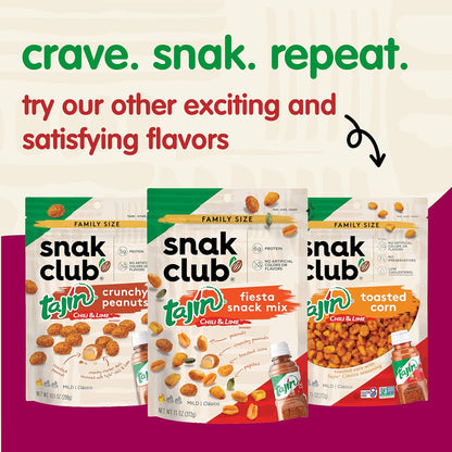Snak Club Tajín Chili-Lime Peanuts – Kid-Friendly Mild Lunchbox Add-In with Protein, Gluten-Free, 12 oz Bag