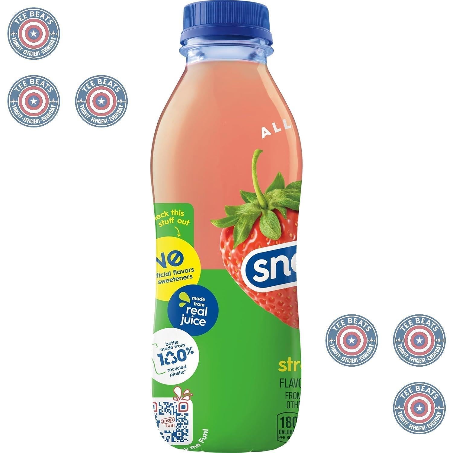 Snapple Kiwi Strawberry Juice Drink 16oz Bottles Pack of 12 - All Natural Better for You Pantry Staple for Health Conscious Families