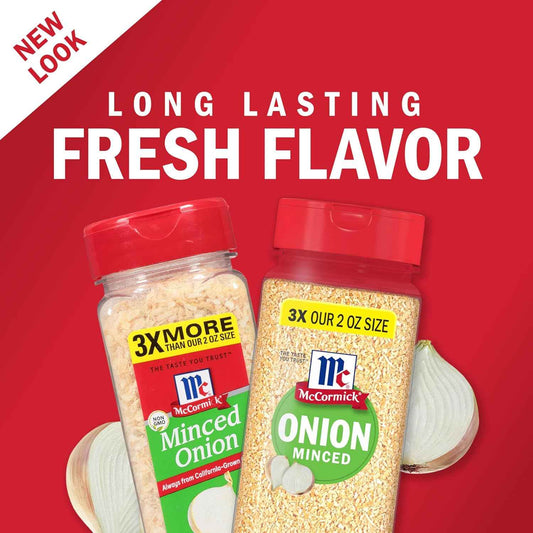 McCormick Minced Onion, 6.37 oz – Weeknight Pantry Staple for Home Cooking, No-Chop Substitute for Fresh Onions