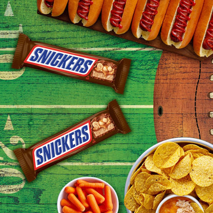 SNICKERS NFL Football Full Size Chocolate Candy Bars – Ready-to-Give Game Day Gift Basket for Football Fans and Hosts