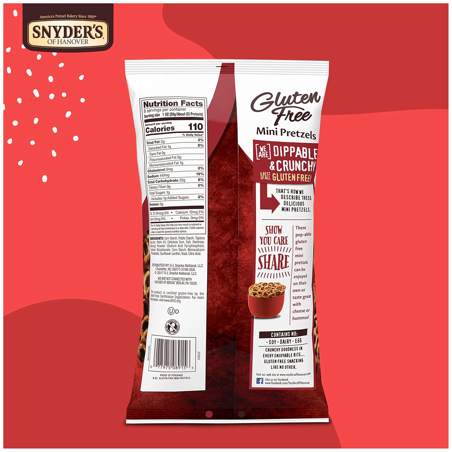 Snyder's of Hanover Gluten Free Mini Pretzels – Allergy-Safe Pantry Staple for Nut-Free Households
