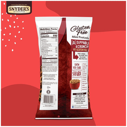 Snyder's of Hanover Gluten Free Mini Pretzels – Allergy-Safe Pantry Staple for Nut-Free Households