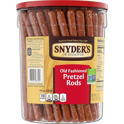 Snyder's of Hanover Pretzel Rods – Nut-Free Lunchbox Snack for Kids' Lunchboxes and After-School Cravings