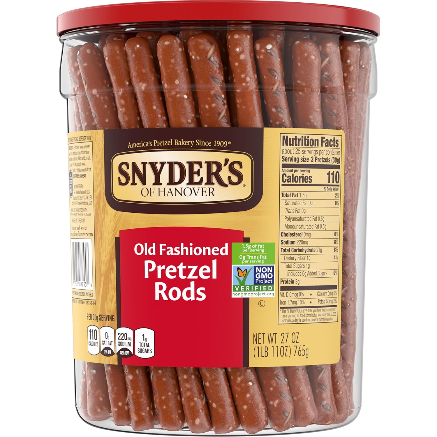 Snyder's of Hanover Pretzel Rods – Nut-Free Lunchbox Snack for Kids' Lunchboxes and After-School Cravings