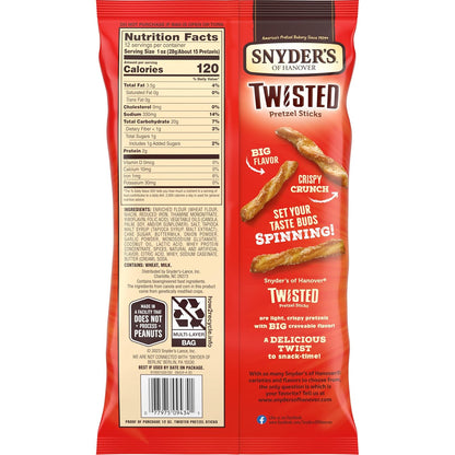 Snyder's of Hanover Twisted Pretzel Sticks Outdoor Patio Snack for Backyard BBQ and Cookouts