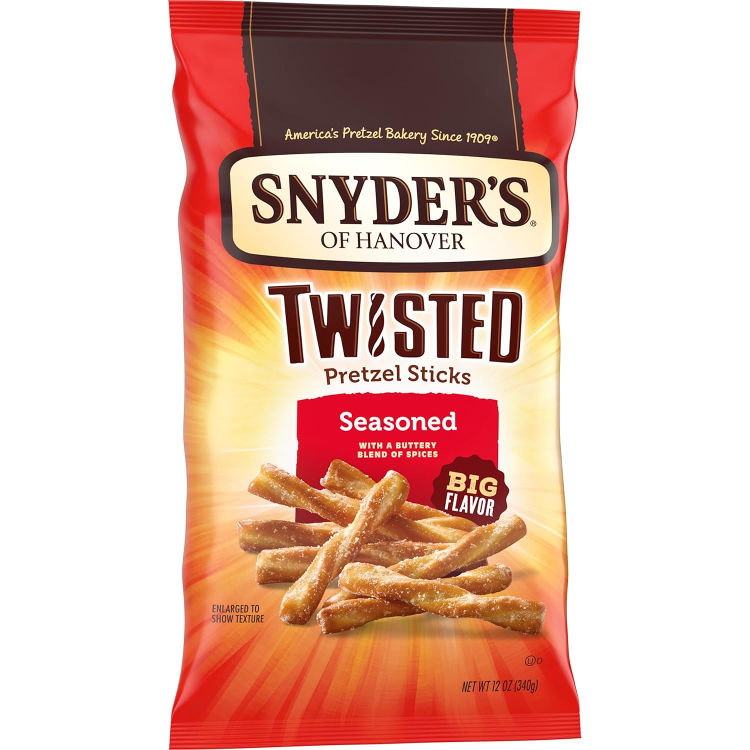 Snyder's of Hanover Twisted Pretzel Sticks Outdoor Patio Snack for Backyard BBQ and Cookouts