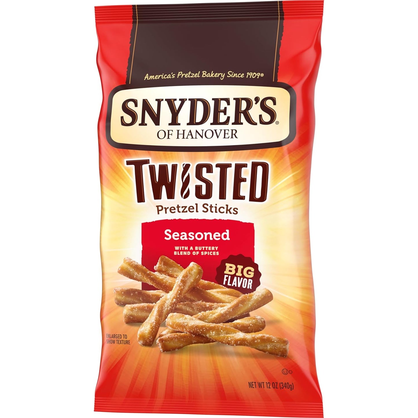 Snyder's of Hanover Twisted Pretzel Sticks Outdoor Patio Snack for Backyard BBQ and Cookouts