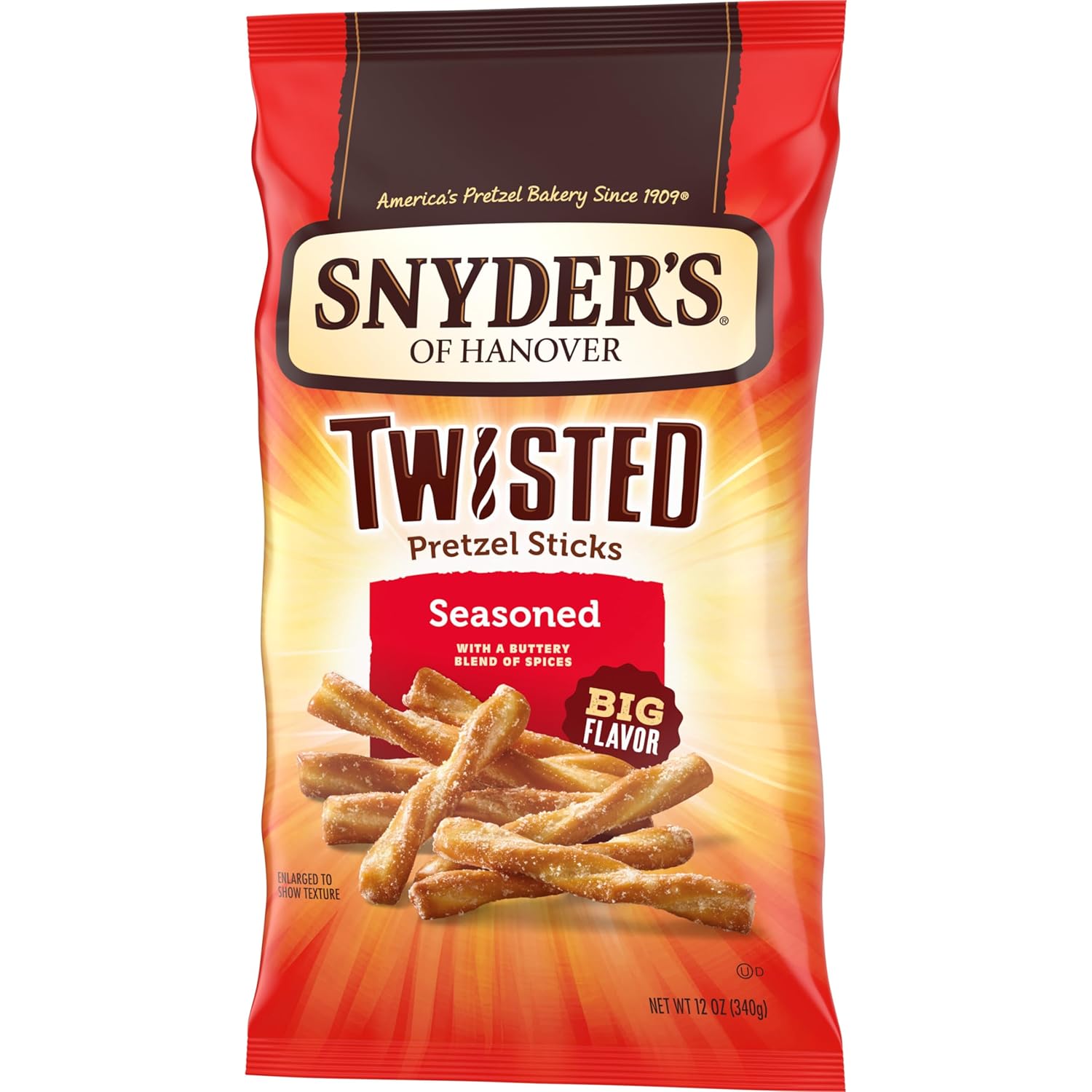 Snyder's of Hanover Twisted Pretzel Sticks Outdoor Patio Snack for Backyard BBQ and Cookouts