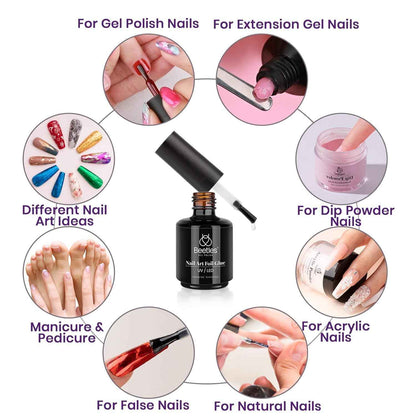 Beetles Foil Transfer Gel for Nails – Valentine's Day & Holiday Gift for Women, LED Lamp Curing 15ml Soak-Off Nail Art Glue