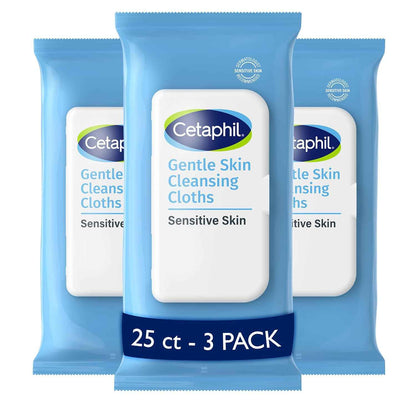 Cetaphil Face and Body Wipes – Gentle Nightly Cleansing Cloths for Sensitive Skin Self-Care Rituals