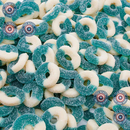 Gummy Candy Bulk BLUE RASPBERRY Rings 1 lb – Office Break Room & Reception Desk Candy Dish, Bulk 1 lb Bag