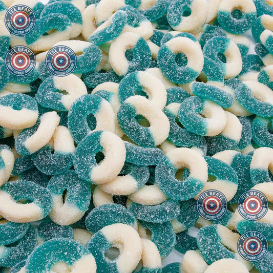 Gummy Candy Bulk BLUE RASPBERRY Rings 1 lb – Office Break Room & Reception Desk Candy Dish, Bulk 1 lb Bag